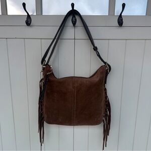 Vintage Coach Limited Edition Fringed Suede Shoulder Convertible Strap Bag 9330